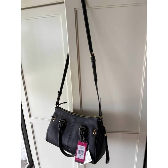 Vince Camuto Renzo Leather Satchel Crossbody Handbag Black-NWT - Picture 2 of 5